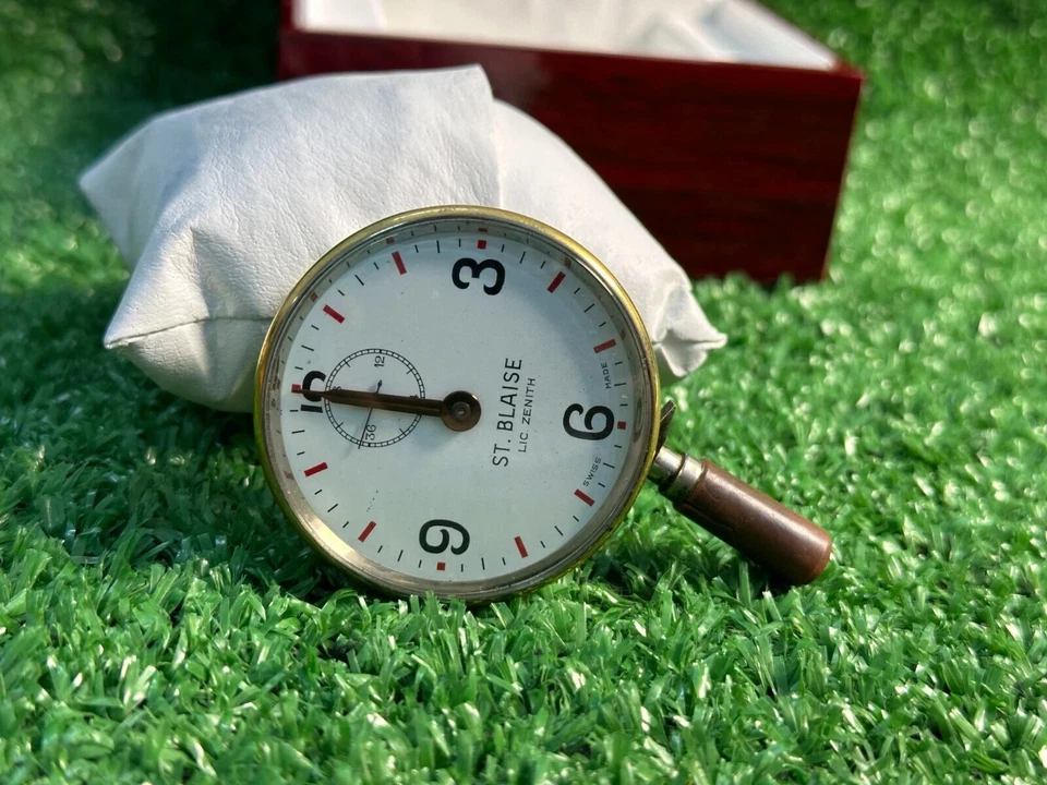 ST. BLAISE LIC. ZENITH ANTIQUE 12 MINUTES TELEPHONE TIMER STOP WATCH 47MM WORKS - Image 2 of 4