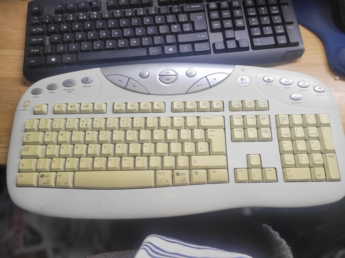 Vintage Logitech Cordless Desktop Optical Keyboard Y-RK49 UK