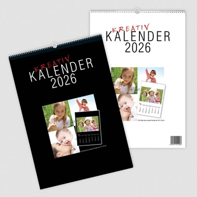 1x FOTOKALENDER BASTELKALENDER KREATIVKALENDER A3 2026 bis 30x30 cm