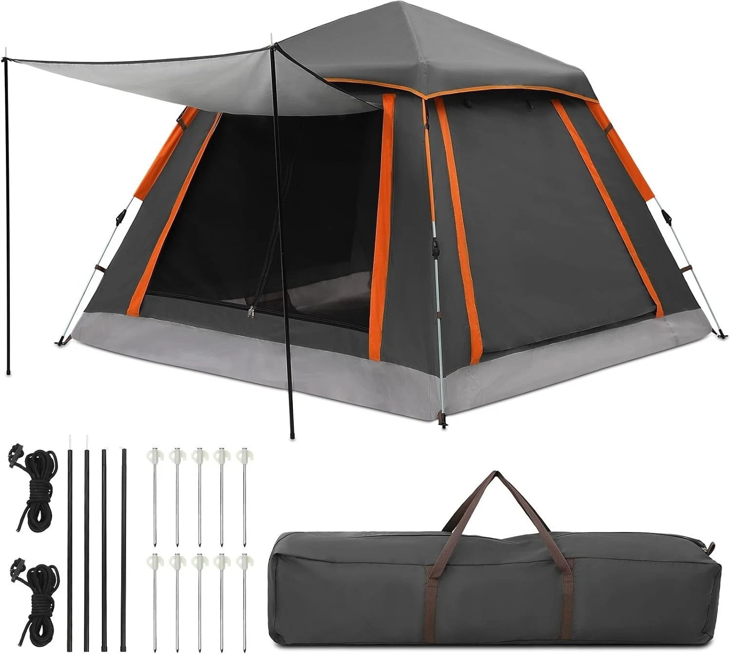 Pop Up Tent Automatic, Camping Tent Waterproof Glow-in-the-Dark Pegs, Bug Nettin