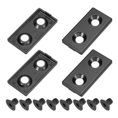 4Pcs 3060 EU Standard T-Slot 9.5mm Dia. Aluminum Extrusion End Cap, Black