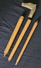 Vintage Brass Horse Head Cane Walking Stick Wood Collectible 35 Collapsible 4pc