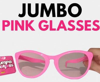 JUMBO PINK EYE FRAME GLASSES BIG Lenses Clown Nerd Funny  display picture 1