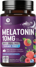 Melatonin Sleep Support Supplements - Fast Dissolve Melatonin 10mg Per Serving f