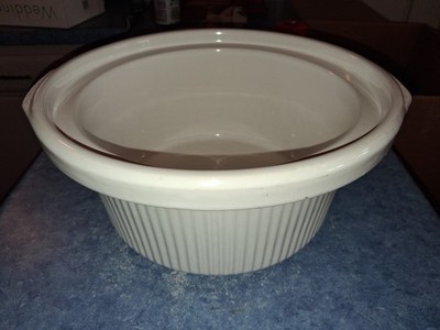 Replacement Rival Crockpot 3355 Ceramic Crock INSERT ONLY 5 qt Slow Cooker White