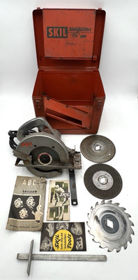 SKIL HOME BUILDERS SAW 687 BALL BEARING SKILSAW 7-1/4'' & CASE 887, BLADES PAPERS