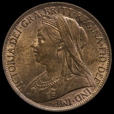 1899 Queen Victoria Veiled Head Penny, UNC #2
