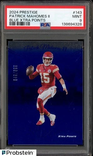 2024 Panini Prestige Blue Xtra Points #143 Patrick Mahomes II Chiefs /599 PSA 9