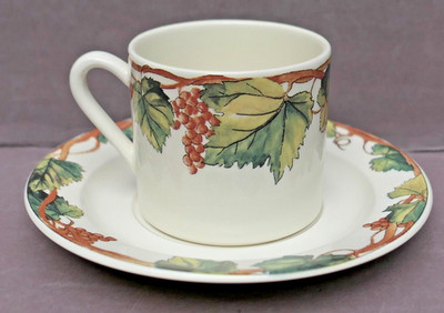Faiencerie De Gien France Feuillage Tasse mit Untertasse Creation D.L. neuwertig