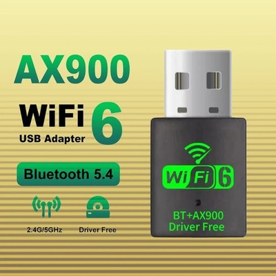 USB WiFi-6 900Mbps 2 in 1 Dongle 2.4G 5GHz Dual Band & BT 5.4 Win10,11 Free ship