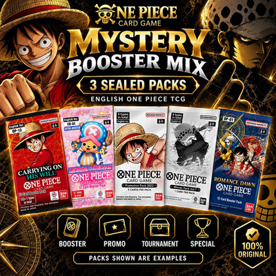 One Piece TCG Mystery Booster Mix | 3 Sealed Packs English | Promo Tournament