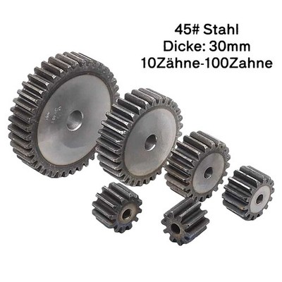 3 Mod 10-57Zähne Zahnrad Stirnrad Dicke 30mm Motor Pinion C45 Stahl Zahnräder