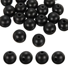25Pcs, 25mm Black Natural Wood Beads with 5-6mm Hole Round Wooden Spacer Ball