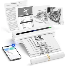 Itari M832 Portable Printers Wireless for Travel - 300dpi Inkless Small Bluet...