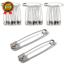 30 Pack Extra Large Safety Pins 3 Inch - Safety Pins for Sewing, Durable