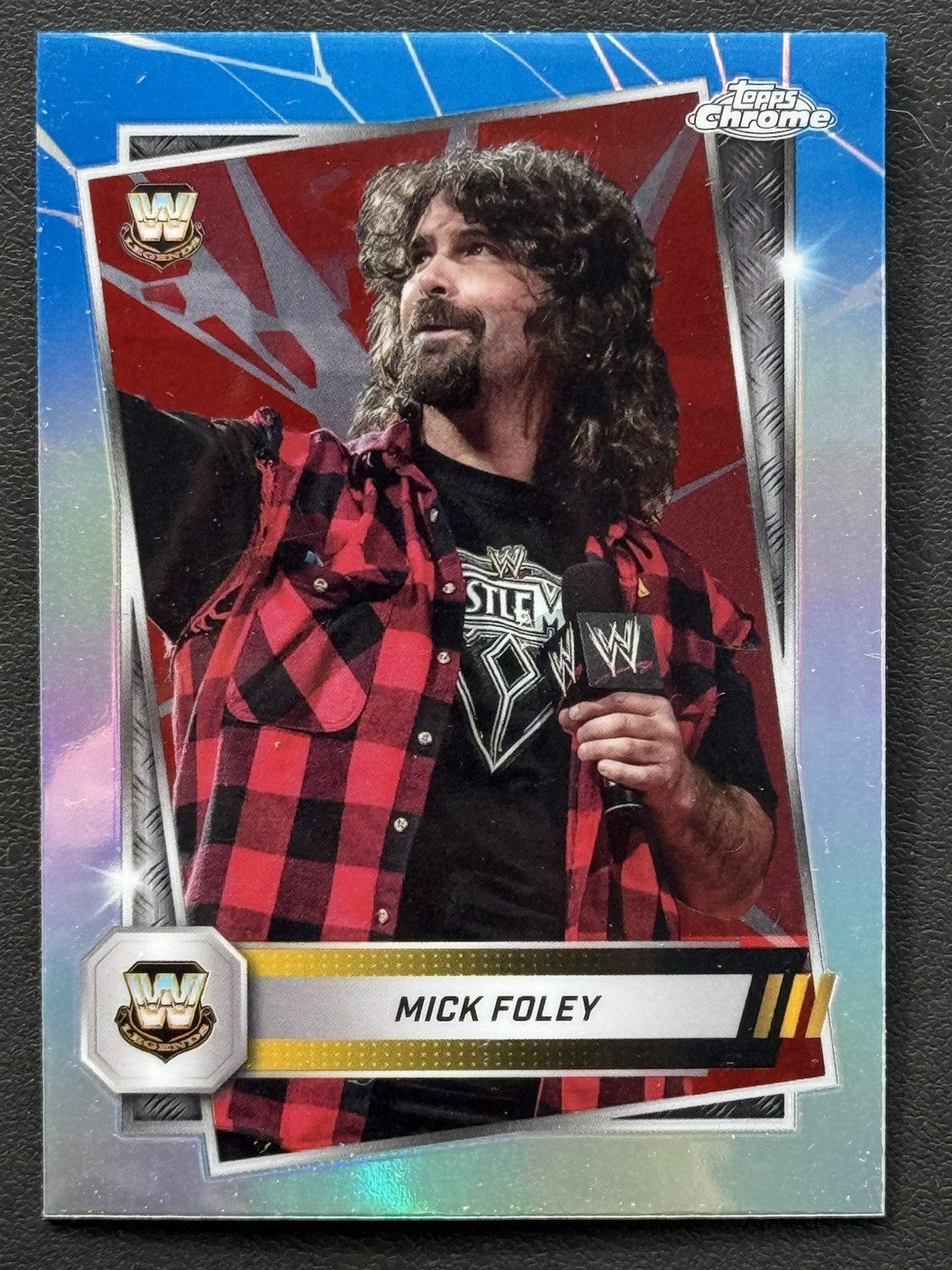 2025 Topps Chrome WWE Mick Foley #119 - Red & Blue Refractor - Mankind