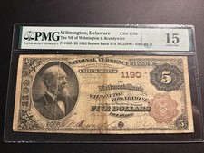1882 $5 National Currency &mdash; Wilmington Delaware &mdash; PMG F15