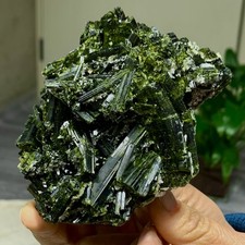 1.11LB Rare!! Natural green tourmaline quartz crystal cluster mineral specimen