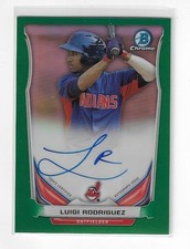 LUIGI RODRIGUEZ 2014 Bowman Chrome Prospects AUTO RC Green Refractor /75