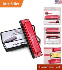 Versatile Blues Harmonica in C for Beginners - 10 Holes with Protective Case