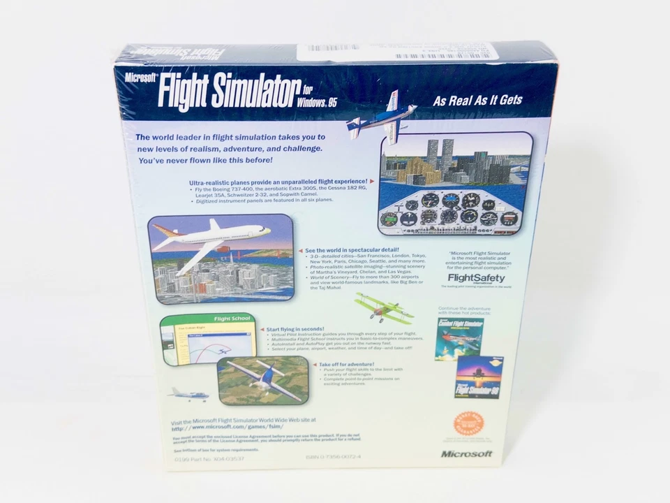 Microsoft Flight Simulator for Windows 95/98 Big Box Game PC Game, Sealed, New - Image 2 of 4