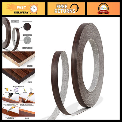 Walnut Edge Banding 1/2'' x 100ft - Pre-glued Flexible Veneer Tape for Cabinets &