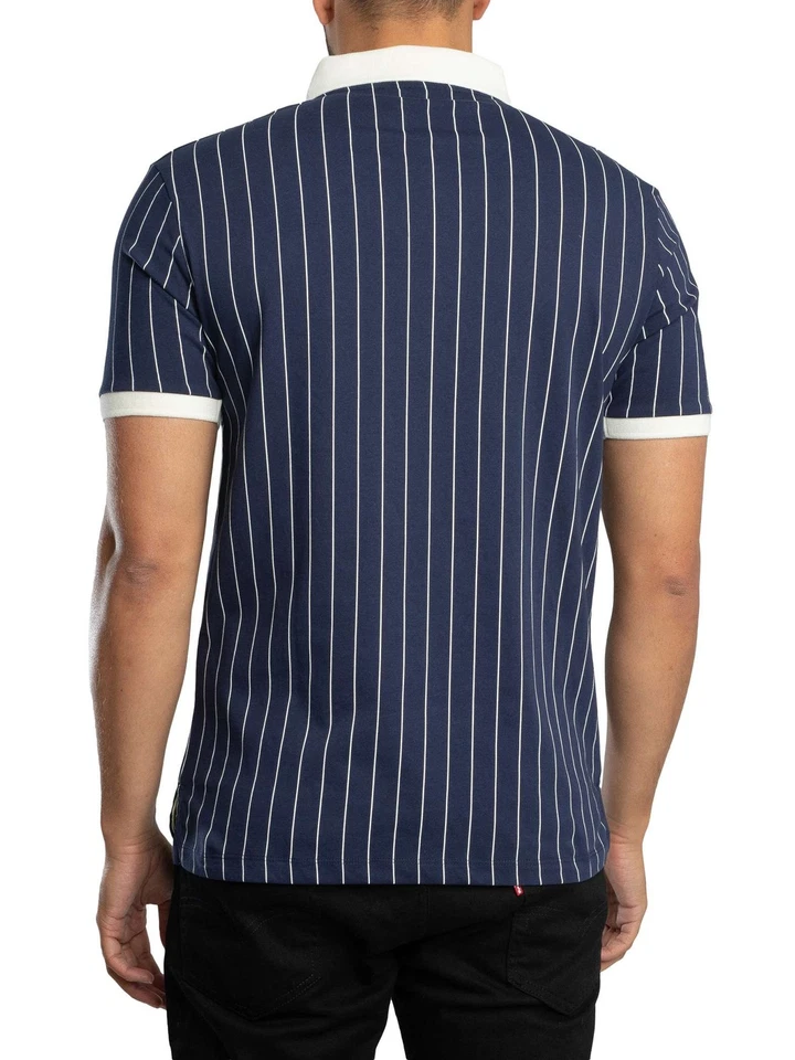 Fila de los hombres Polo clásico de rayas vintage BB1, Azul - Imagen 3 de 4