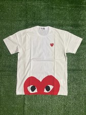 Comme Des Garcons CDG Half Heart T-Shirt White 100 Cotton