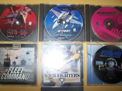 (6) CDs Janes ~ Novalogic ~ F-16~ Fleet Command ~ F/A-18 ~MIG 29 ~Need for Speed