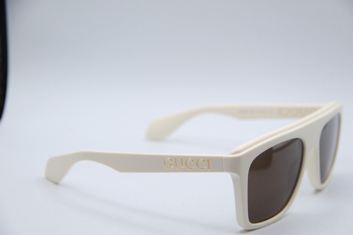 NWT Gucci GG1570S White Square 57mm Sunglasses Gucci GG1570S Square Acetate Sunglasses White Brown 57-18-145 main image 3