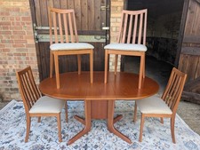 1980s G Plan Immaculate Teak Drop Leaf Dining Table and Chairs