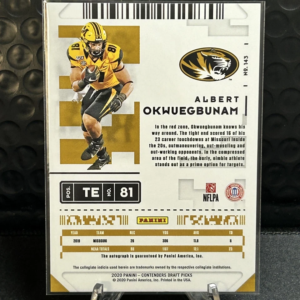 Albert Okwuegbunam Indianapolis Colts 2020 Contenders College Ticket Auto - Image 2 of 2