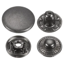 30Set Press-Stud Cap Button 15mm Metal Snap Fastener for Leathers, Gun