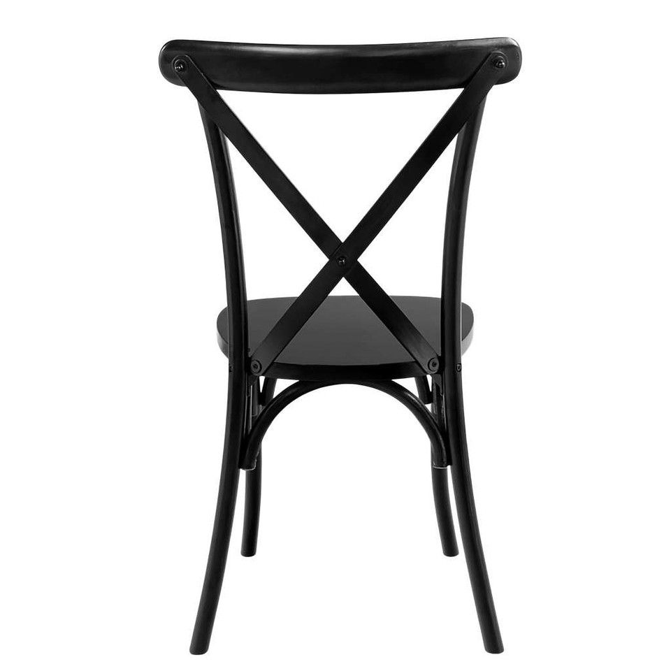 Chaise de banquet rustique en bois de hêtre FURVERO BOHO noir N