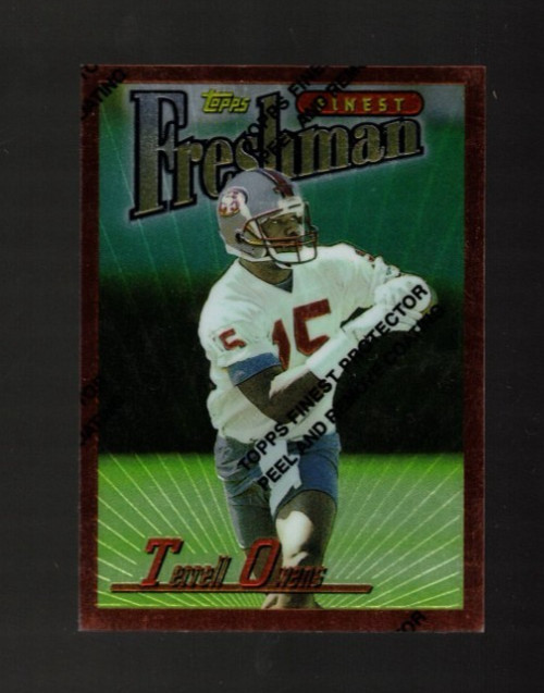1996 Topps Finest Terrell Owens RC #338 w/coating -San Francisco 49ers