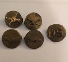 New ListingLot Of 5 Vintage US Army Collar Discs Military Insignia Pins WWII WW2 Korea Era