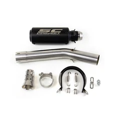 For Yamaha YZF R6 1998-2005 Exhaust Mid Pipe Black Muffler Tips Slip on System