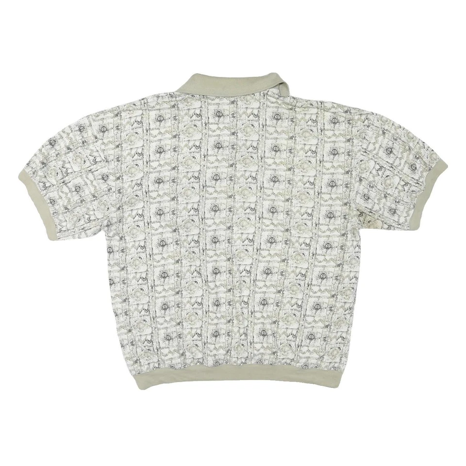 SAFE HARBOR Polo Imprimé Manches Courtes Beige & Crème 2XL Décontracté - Photo 3/4