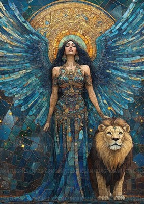 Ishtar mesopotamische Göttin Kunstdruck Himmelskönigin Liebe Krieg Mythologie AJ69