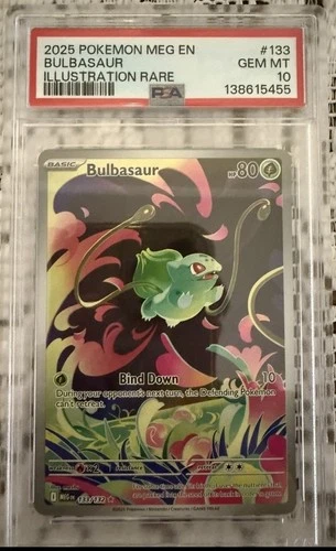 Pokémon Bulbasaur Illustration Rare Me01 Mega Evolution Holo #133 PSA 10