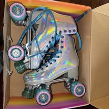 Impala Holographic Quad Rollerskates, Size 6- Blue