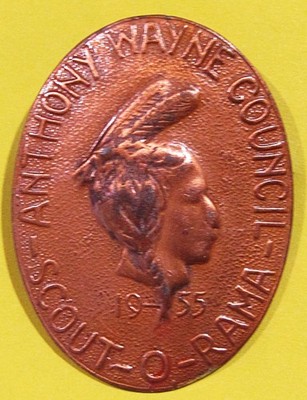 1955 Anthony Wayne Area Council Scout-O-Rama Sherm Landman BSA Neckerchief Slide