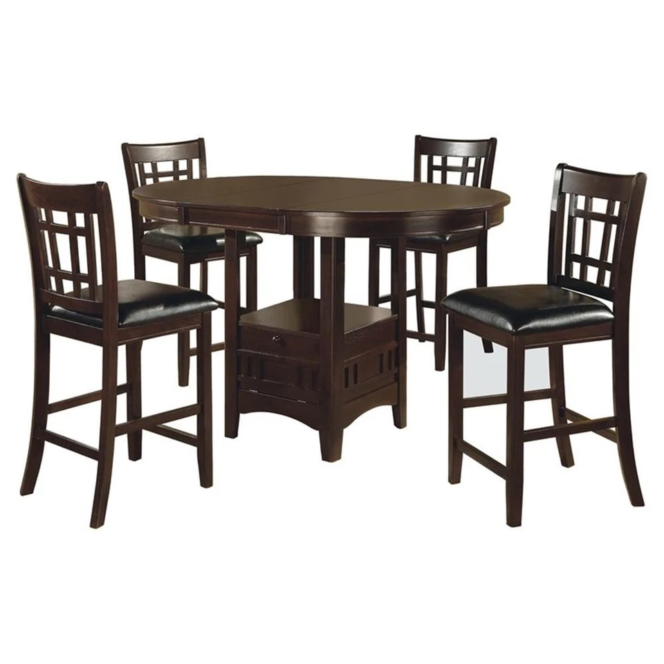 Lavon 5-piece Oval Counter Height Dining Set Espresso - Image 2 of 4