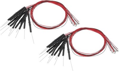 Pre-Wired Micro LED 24 Pcs 3-6V Pre-Soldered Mini Light Emitting Diodes SMD