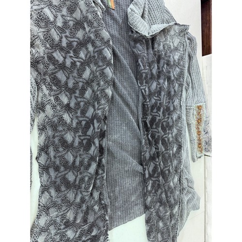 "ARATTE SILENT Journey" Damen Wasserfall Waffel Strick Cardigan Gr. L grau Boho - Bild 11 von 13