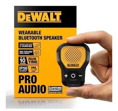 Wearable Bluetooth Speaker (Updated Version), Clip-On Wireless Jobsite Pro Water