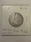 1900  Barber Quarter , good +condition , Better date