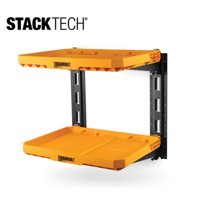 ToughBuilt StackTech 2-Shelf System, Wall Mounted Tool Storage Shelves TBB1S3M20