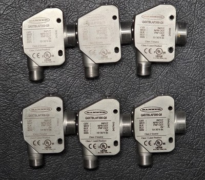 6 Pcs Banner Engineering Q4XTBLAF300-Q8 Q4X Rugged Laser Distance Sensor 