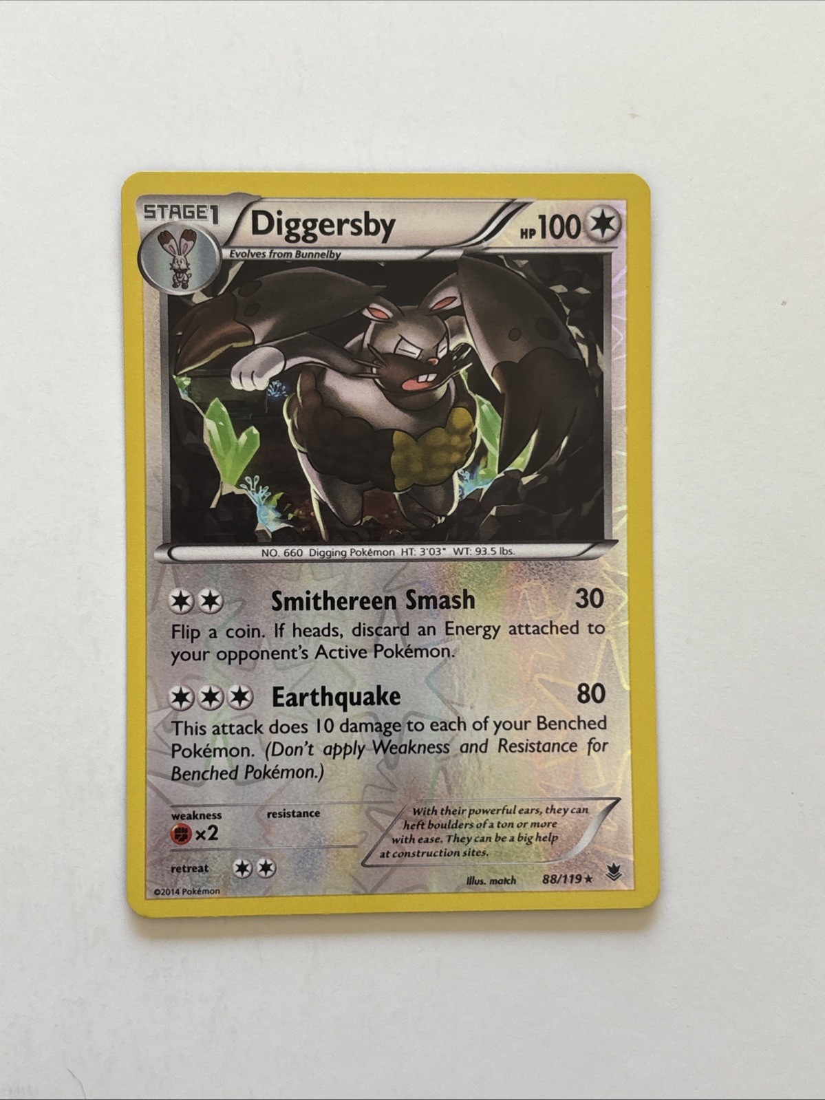 Diggersby Rev Holo XY Phantom Forces Pokemon NM Reverse 88/119